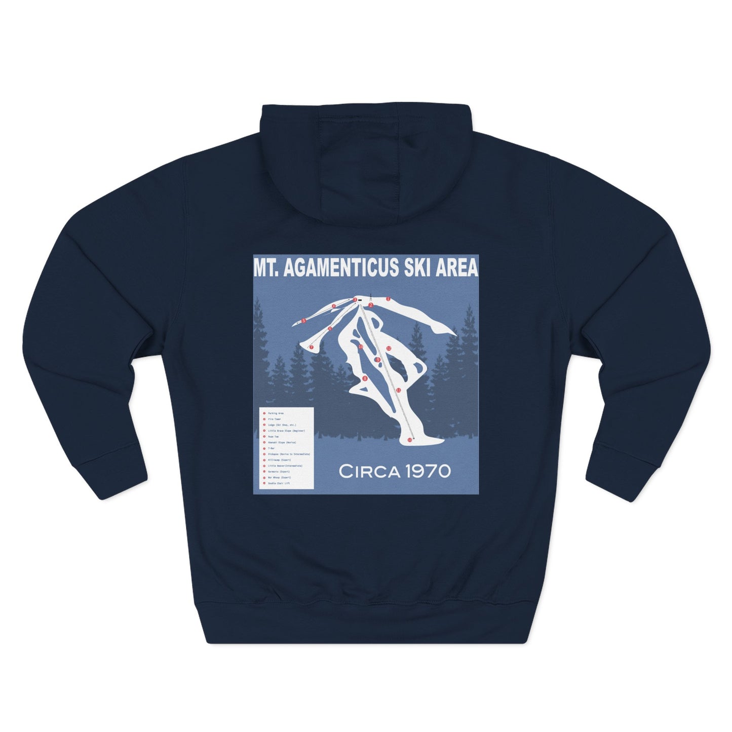 Mt. Agamenticus Ski Hoodie — 'The Big A' Retro Ski Area Pullover